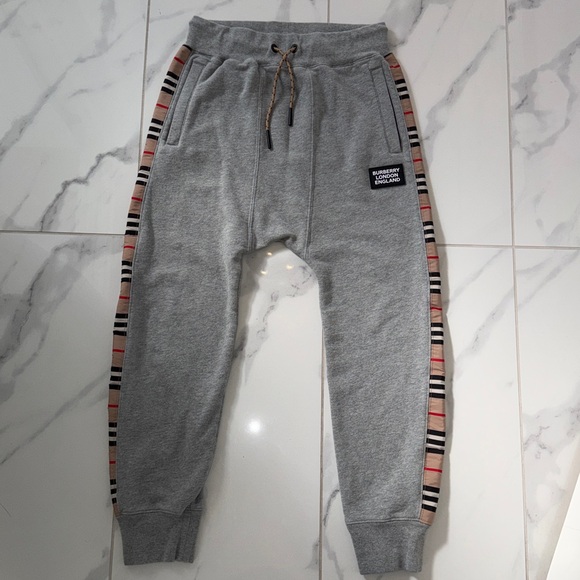 Burberry London Check Panel Cotton Jogging Joggers Pant Boys Size 12 - Picture 2 of 16